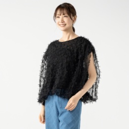 MISA Luxe リボンモチーフフレンチスリーブプルオーバー