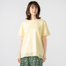 Provador スーピマ綿/シフォンレイヤード風チュニック