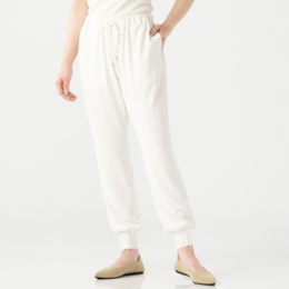 Anne Coquine バックサテンジョーゼットジョガーパンツ