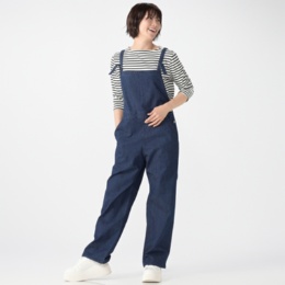 KiKKi ストレートシルエットデニムオーバーオール