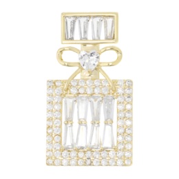 JinkaNezu キュービックジルコニア パフュームボトル ブローチ