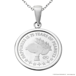 ピーナッツ75th プラチナ スヌーピーメダルペンダント1/25oz