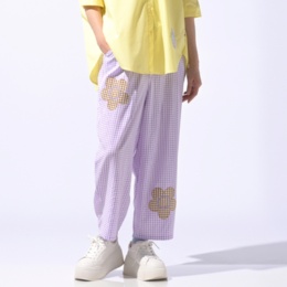 PERSONS リラクシングギンガムチェックパンツ