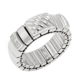 ステンレス CZ テクスチャー ストレッチリング