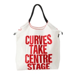 Anne Coquine メタリックメッセージ刺繍シンエコバッグ