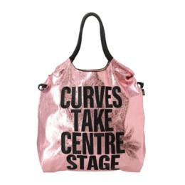 Anne Coquine メタリックメッセージ刺繍シンエコバッグ