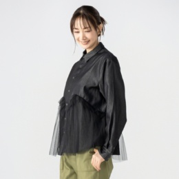 Remite チュールデザインデニムシャツ