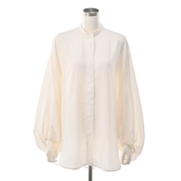 Anne Coquine レーヨンミックスツイルドレーピーブラウス