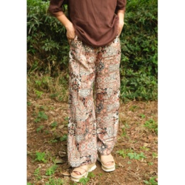 Carney エスニックプリント イージーワイドパンツ