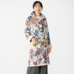 IVKO WOMAN フラワーパターン ジャガードニットコート