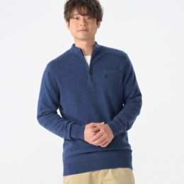 CASHYAGE カシミヤ100%メンズハーフジッププルオーバー