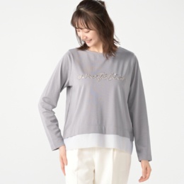 anatelier ロゴ刺繍 レイヤードプルオーバー