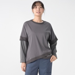 ModdedAnce 異素材MIXリブポイントプルオーバー