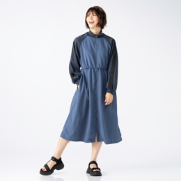 GRC ラインアクセントジップアップワンピース
