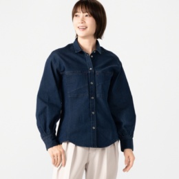 calma バルーンスリーブデニムシャツ