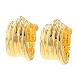 Anne Coquine メタルリップル柄イヤリング/ ピアス