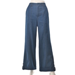 H.HOLIDAY 裾のアレンジ自在!ストレッチワイドパンツ