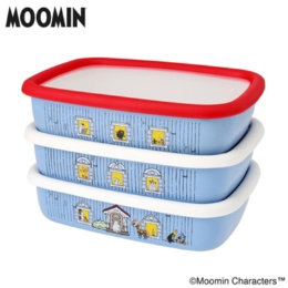 富士ホーロー ムーミンハウス 浅型角容器 3点セット