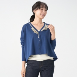 KidsAngel レース付きカーディガン