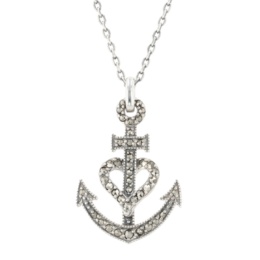 ファトラ シルバー925ハートに錨ネックレス