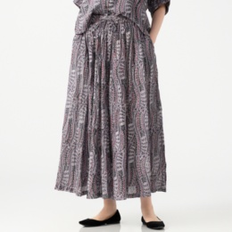 myM ブロックプリントスカート