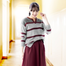 Carney キーネック ラガーニットプルオーバー