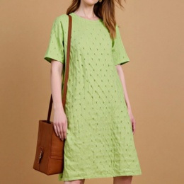 Provadorタック刺繍の肌離れが良いチュニックワンピース