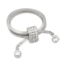 JinkaNezu クリスタルガラス コイルスライダー リング