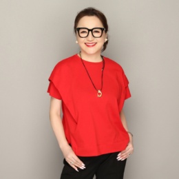  Anne Coquine ギザコットンデザインTシャツ