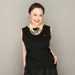 Anne Coquine シルケットスムースacロゴ刺繍タンクトップ