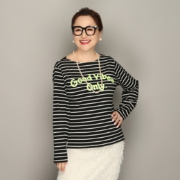  Anne Coquine サガラ刺繍ロングスリーブTシャツ