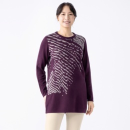 BOUTIQUE JUNKO ゼブラ柄ジャガードニットチュニック