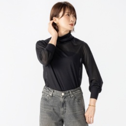 リアール 2重衿エレガントハイネックプルオーバー