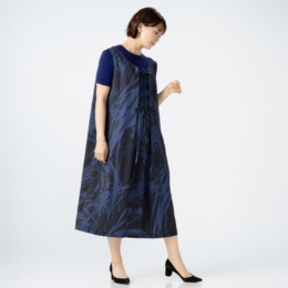 MORNMAGIE シックな線画プリント 2WAYジャンパースカート