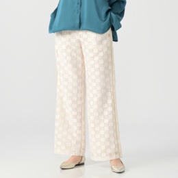 MORNMAGIE ブロックチェック レースプルオンパンツ