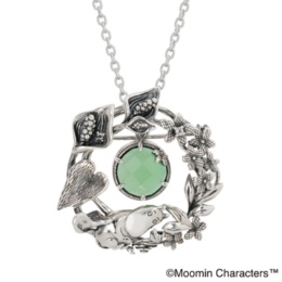 ムーミン シルバー925グリーンメノウ 4ウェイブローチペンダント