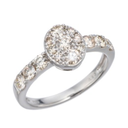 Dialuce PT950ダイヤモンドオーバルリング 計0.8ctUP