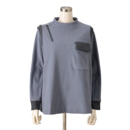 ModdedAnce ファスナーデザインリブポイントプルオーバー