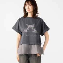 わちふぃーるど DAYANプリント シアー切替チュニック