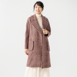 FLORAL GRACE ウール混チェックコート ネット限定