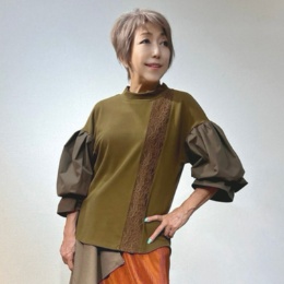 リアール 異素材ミックスニットプルオーバー