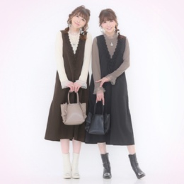 &LOVE フラワースカラレースの撥水ジャンスカ