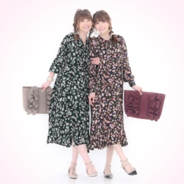  &LOVE ハートフラワーの上品フレアワンピース