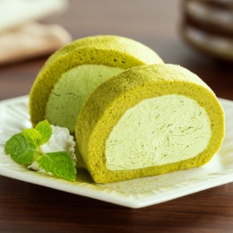 新杵堂 たっぷり抹茶クリーム 抹茶スターロール 2本