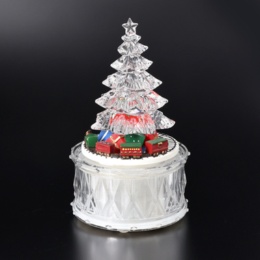  LUMIDA LEDアクリルクリスマスツリー 走るトレイン オルゴール付