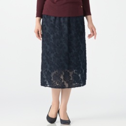 エニワイズ カットジャガードのIラインスカート