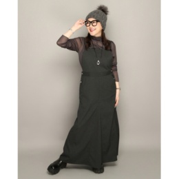 Anne Coquine レーヨン混ストライプストレッチジャンスカ