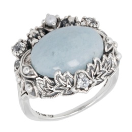 ウィリアム・モリス シルバー925 オーク アクアマリン リング