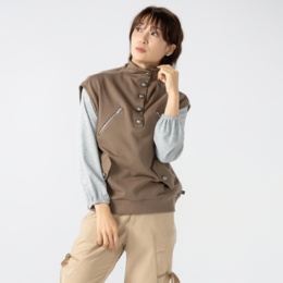 KawaiOKada 裏毛素材のボトルネックベスト