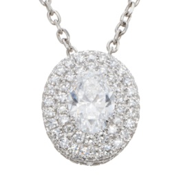 PT D/IFオーバルブリリアントダイヤペンダント1.0ctUP